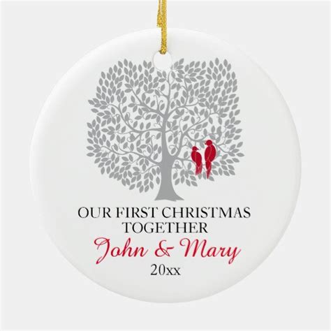 Our First Christmas Together Ornament Love Birds Ceramic Ornament