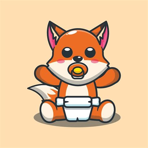 Premium Vector Cute Baby Fox Cute Animal Cartoon Illustration