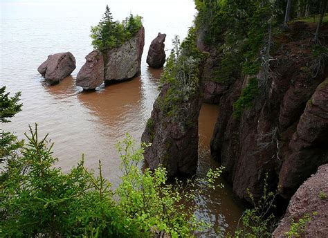Hd Wallpaper Rock Formations On Body Of Water Hopewell Rocks Bay Of