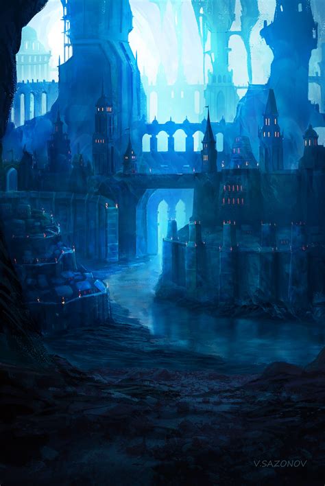 Artstation Crystal City Of Dwarves Valery Sazonov Fantasy Art