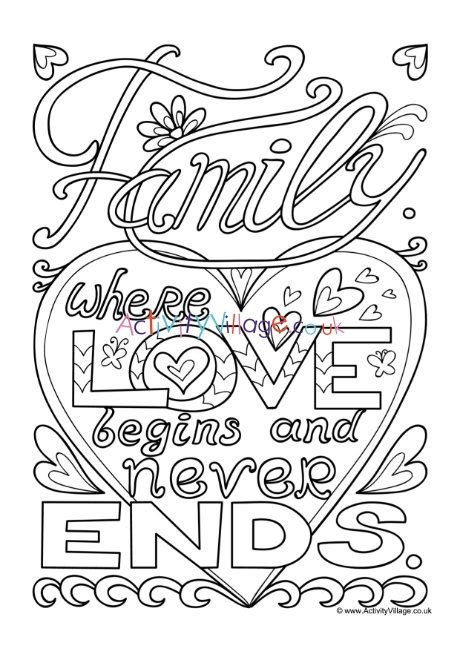 Supercoloring.com is a super fun for all ages: Family Where Love Begins Colouring Page