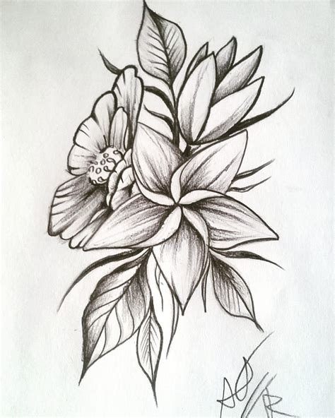 Flores Tattoo Flash Tattoo Diseño Beautiful Flower Drawings Flower