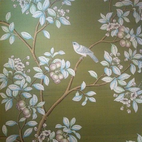 Beautiful Hand Painted Wallpaper At The Gracie Showroom This Morning