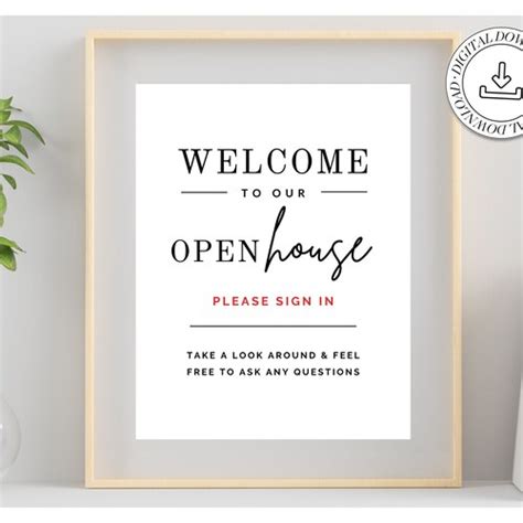 Printable Open House Real Estate Welcome Sign Real Estate Etsy