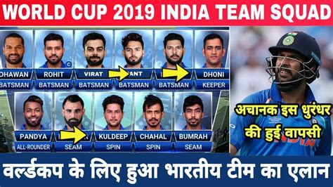 Top 10 teams are participating in the icc cricket world cup 2019. ICC World Cup 2019 ; BCCI Announce India 15 Members Team ...