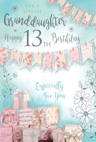 Granddaughter 13th Birthday Card 13 Today Bunting Happy Lovely Verse Ebay