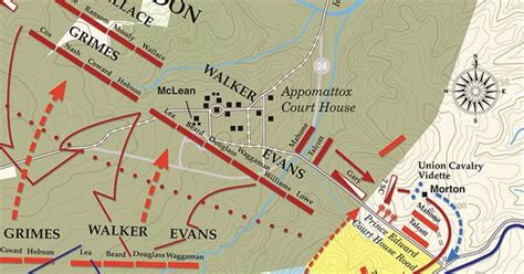 Appomattox Courthouse April 9 1865 Civil War Battlefields Map