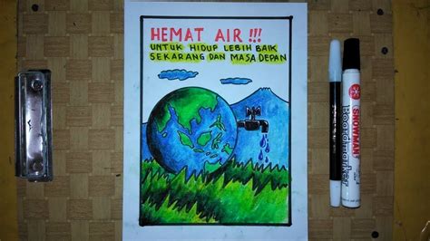 Cara Menggambar Poster Hemat Energi Air Studyhelp