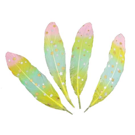 Pastel Rainbow Feathers Large Goose Quill Feather Planet