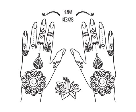 hands with henna tattoos vector art and graphics