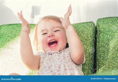 Toddler Girl Smiling And Clapping Her Hands Stock Image Image Of