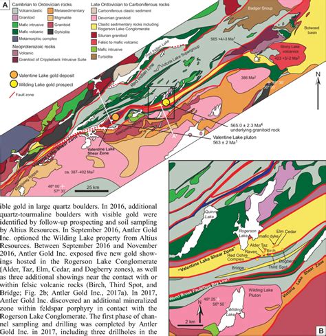 A Generalized Geological Map Of Central Newfoundland Including The