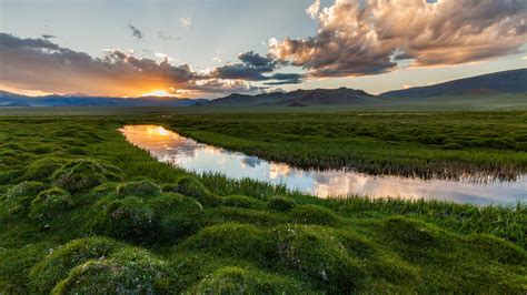 Wallpaper Nature Landscape Plants Moss Clouds Sky River