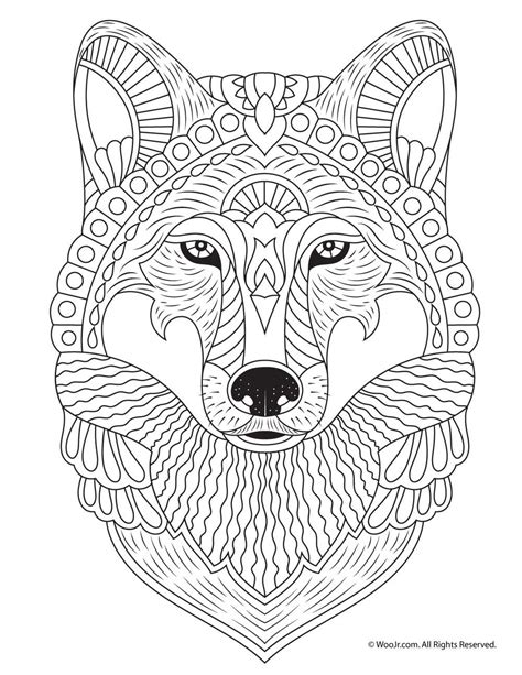 Wolf Adult Coloring Page Animal Coloring Pages Mandala