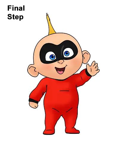 How To Draw Jack Jack From The Incredibles Sketchok Easy Drawing Guides 719