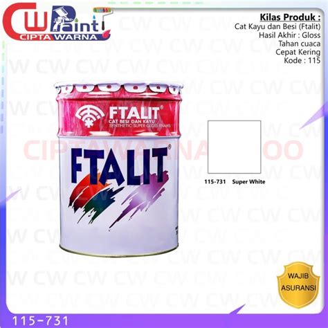 Jual Kansai Paint Ftalit All Color White Putih Cat Kayu Dan Besi Super Gloss Cepat Kering Kg