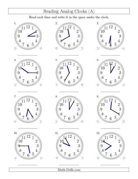 Clock Angles Worksheet