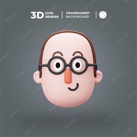 Premium Psd A Cartoon Character With Glasses And A Gray Background