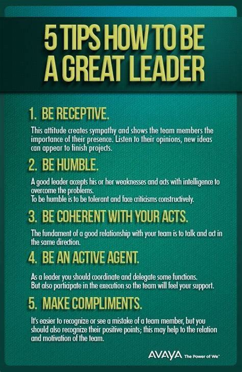 5 Tips How To Be A Great Leader Leadership Skill Business Leadership
