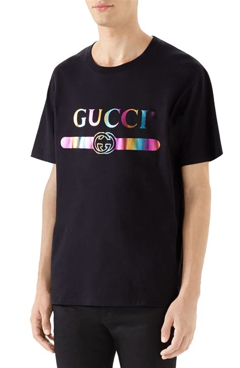 Gucci Iridescent Logo T Shirt Available At Nordstrom Mens Tshirts