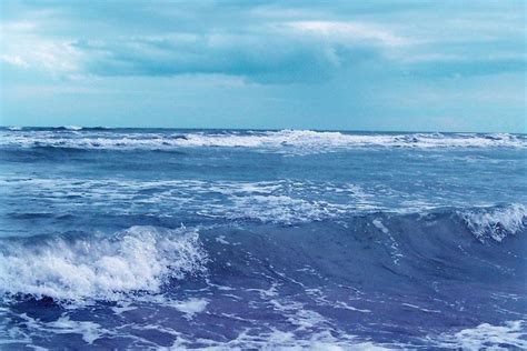 Blue Atlantic Ocean White Cap Waves Photograph Photographic Print By