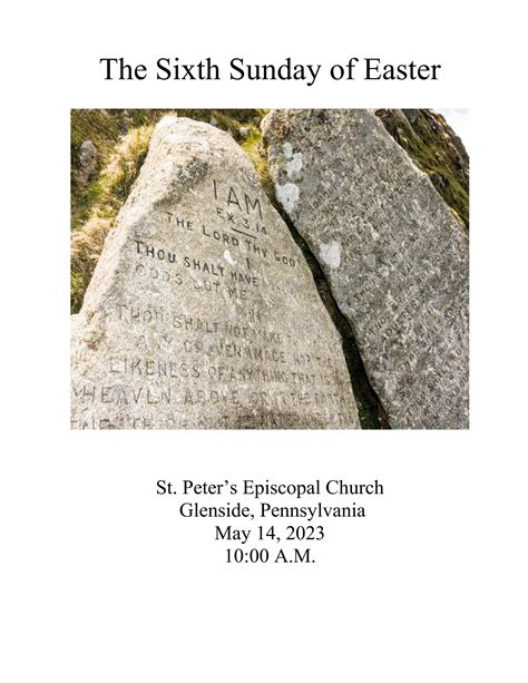 The Sixth Sunday Of Easter 51423 By Stpeter654 Issuu