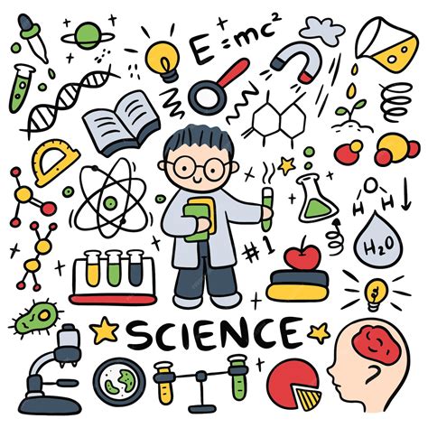 Premium Vector Set Of Kawaii Hand Drawn Scientist Doodle Vector Clip Art