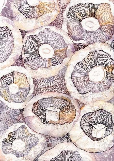 Mushrooms 3 Natural Form Art Mushroom Art Textile Art
