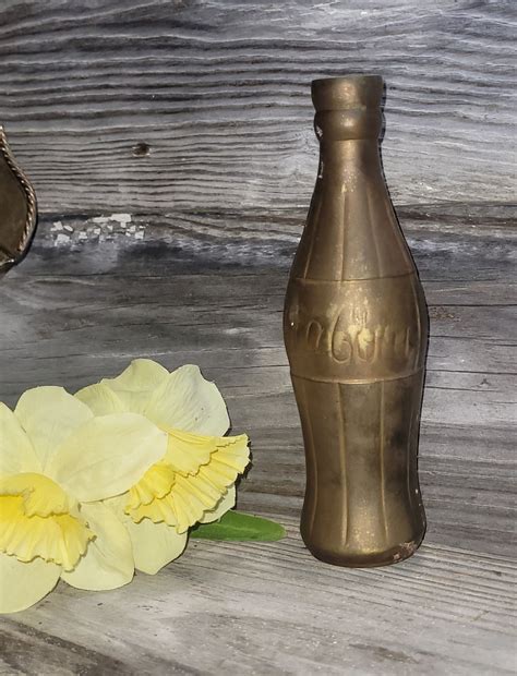 Vintage Hollow Brass Coca Cola Bottle Made In India Etsy