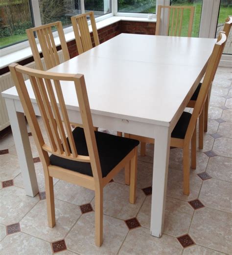 Ikea Bjursta Extendable Dining Table White 6 Ikea Borje Chairs In