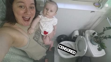 Infant Poops In The Toilet 11916 Day152 Youtube