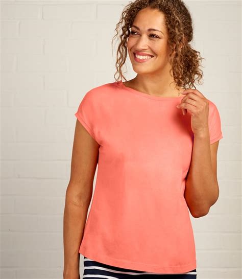 coral womens cap sleeve t shirt woolovers uk
