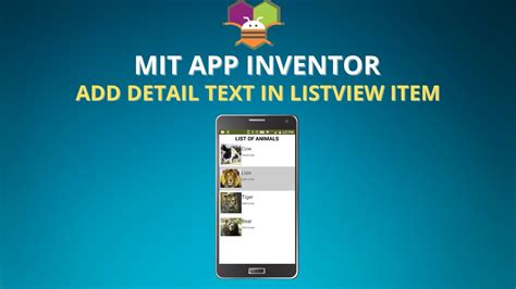 How To Add Details In A List View Item MIT App Inventor List View