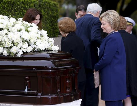 Michelle Obama And Hillary Clinton Lead The Mourners At Nancy Reagans Funeral Whilst Obama