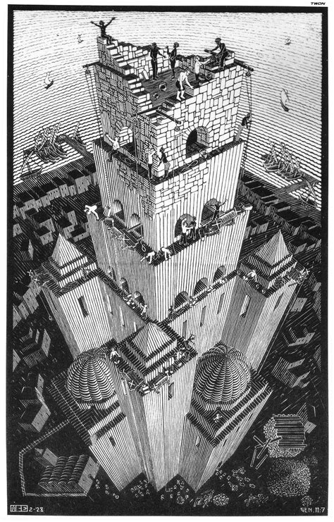 Tower Of Babel 1928 Mc Escher