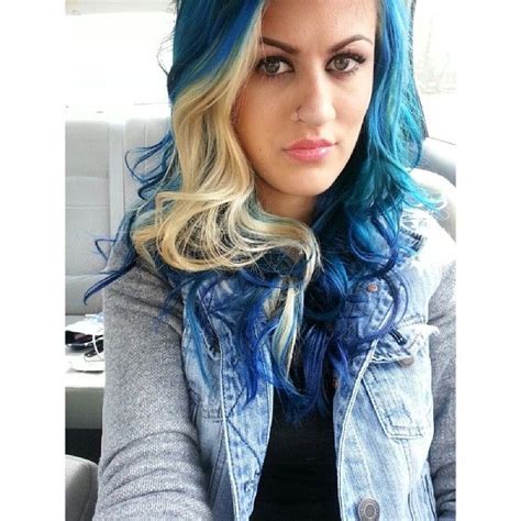Blue Hair Colored Hair Make Up Mac Cosmetics Half And