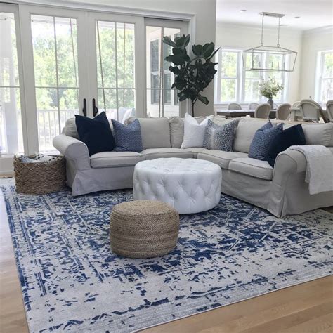 hillsby blue area rug reviews allmodern blue living