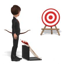 Business Woman Shooting Arrows 3D Animated Clipart For PowerPoint