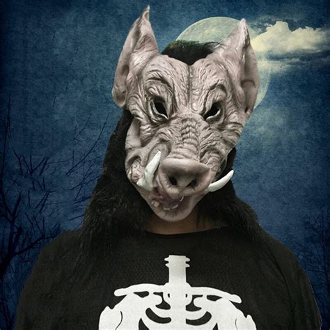 Buy Wild Boar Head Latex Full Face Adult Mask