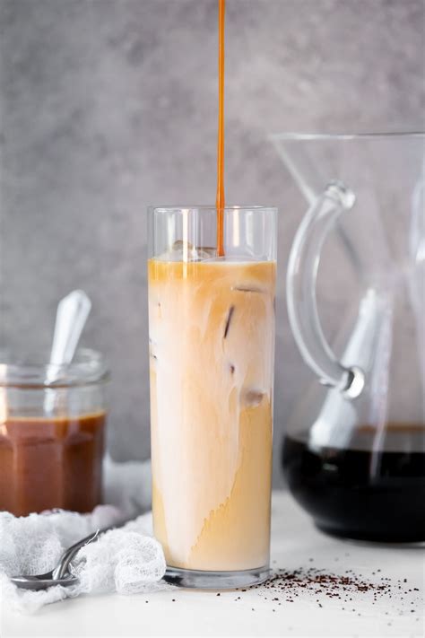Stir thoroughly to make sure the caramel doesn't sink to the bottom. Caramel Iced Coffee - Make at home! | Bright-Eyed Baker