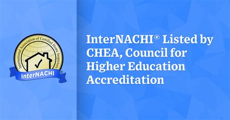 Internachi Listed By Chea Council For Higher Education Accreditation