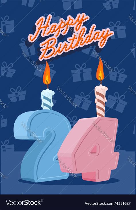 Happy Birthday Card With Th Birthday Royalty Free Vector