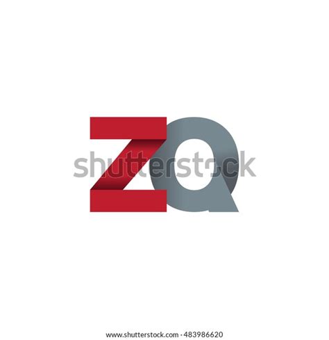 Initial Letters Zq Overlapping Fold Logo Stock Vector Royalty Free