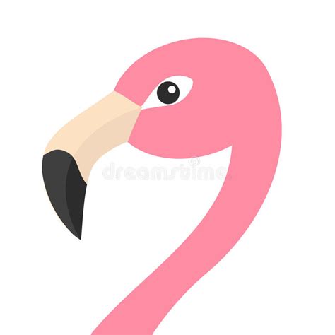 Pink Flamingo Head Face With Long Neck Exotic Tropical