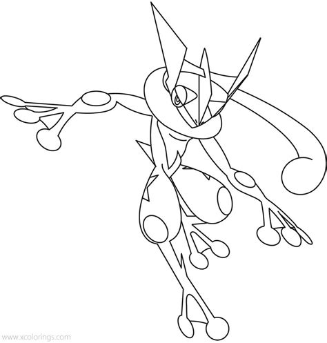 Greninja Pokemon Ash Coloring Pages Sketch Coloring Page