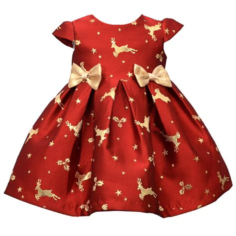 In Fashion Kids Girls Christmas Dress Gold Reindeer 4t