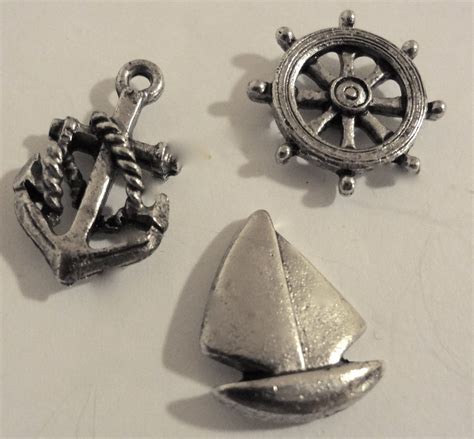 Nautical Decorative Push Pins Qty 15 Handmade Metal Beach Thumb Tack
