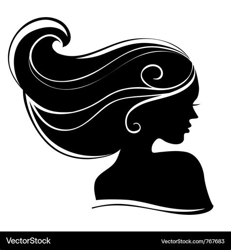 Beautiful Woman Silhouette Royalty Free Vector Image