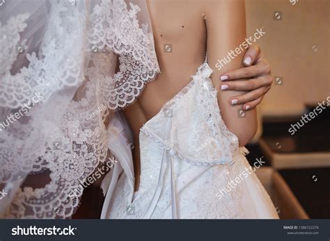 Brides Naked Back Wedding Dress Stock Photo Edit Now