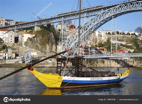 Rabelo Boat And Bridge In Porto Stock Editorial Photo © Toucanet